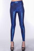 Синие леггинсы металлик