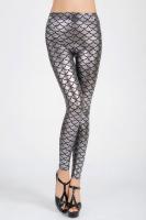 Серебряные леггинсы металлик